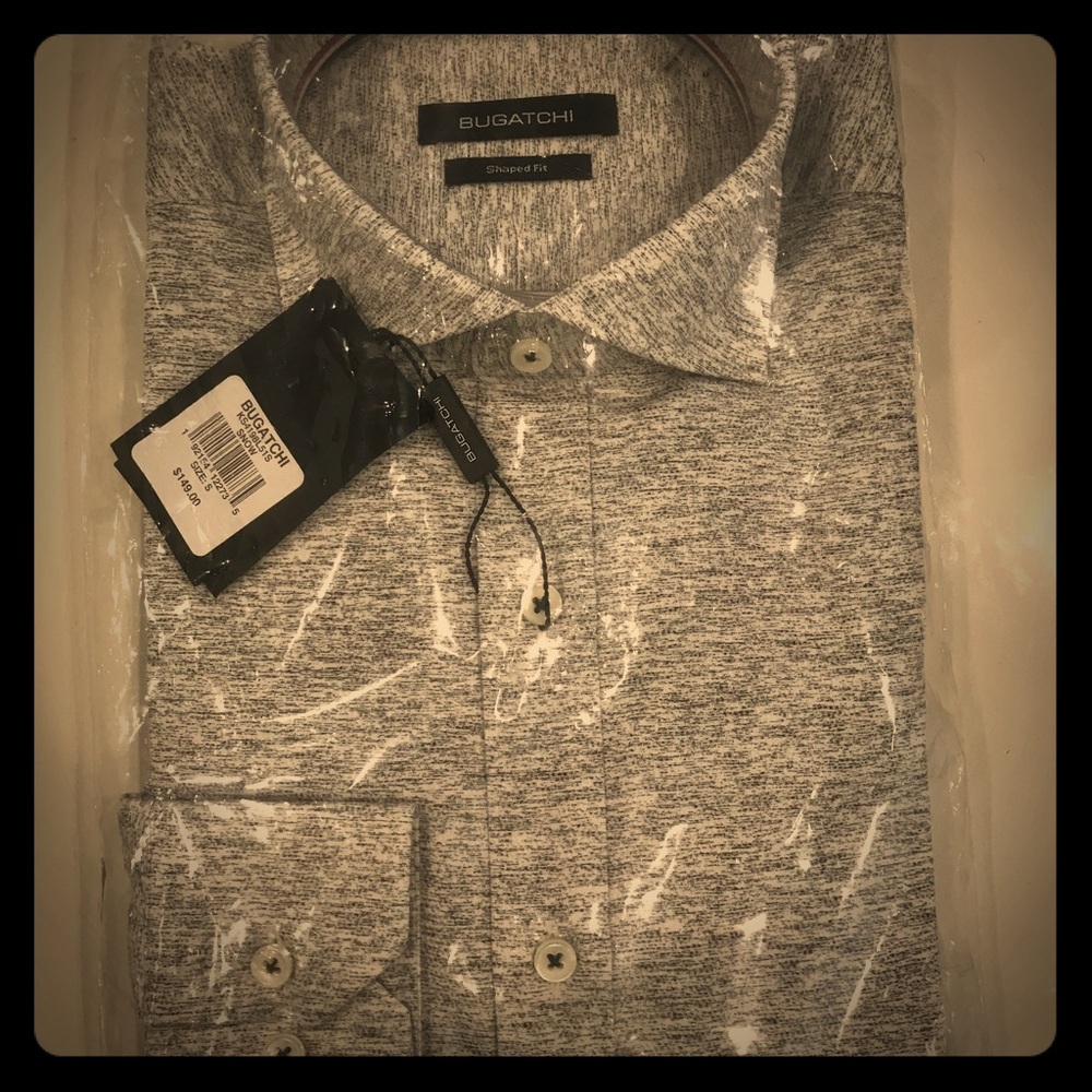 Gray Bugatchi Button Down Shirt NEW WITH TAGS